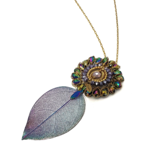 Purple Leaf Necklace