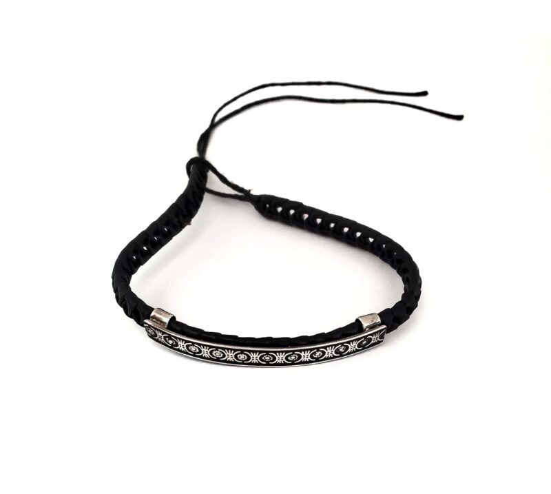 Unisex .925 Mexican Sterling Silver Bracelet with Authentic Leather - Image 3