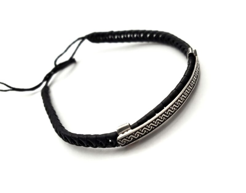 Unisex .925 Mexican Sterling Silver Bracelet with Authentic Leather - Image 5