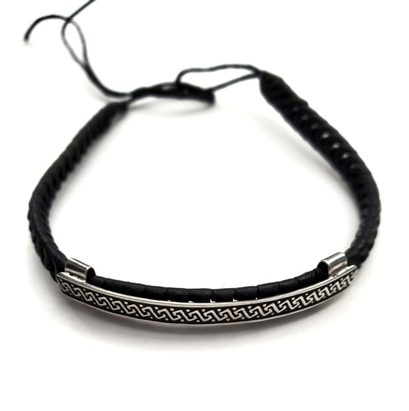Unisex .925 Mexican Sterling Silver Bracelet with Authentic Leather - Image 6