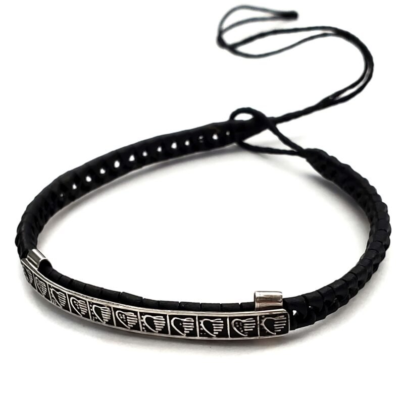 Unisex .925 Mexican Sterling Silver Bracelet with Authentic Leather - Image 4
