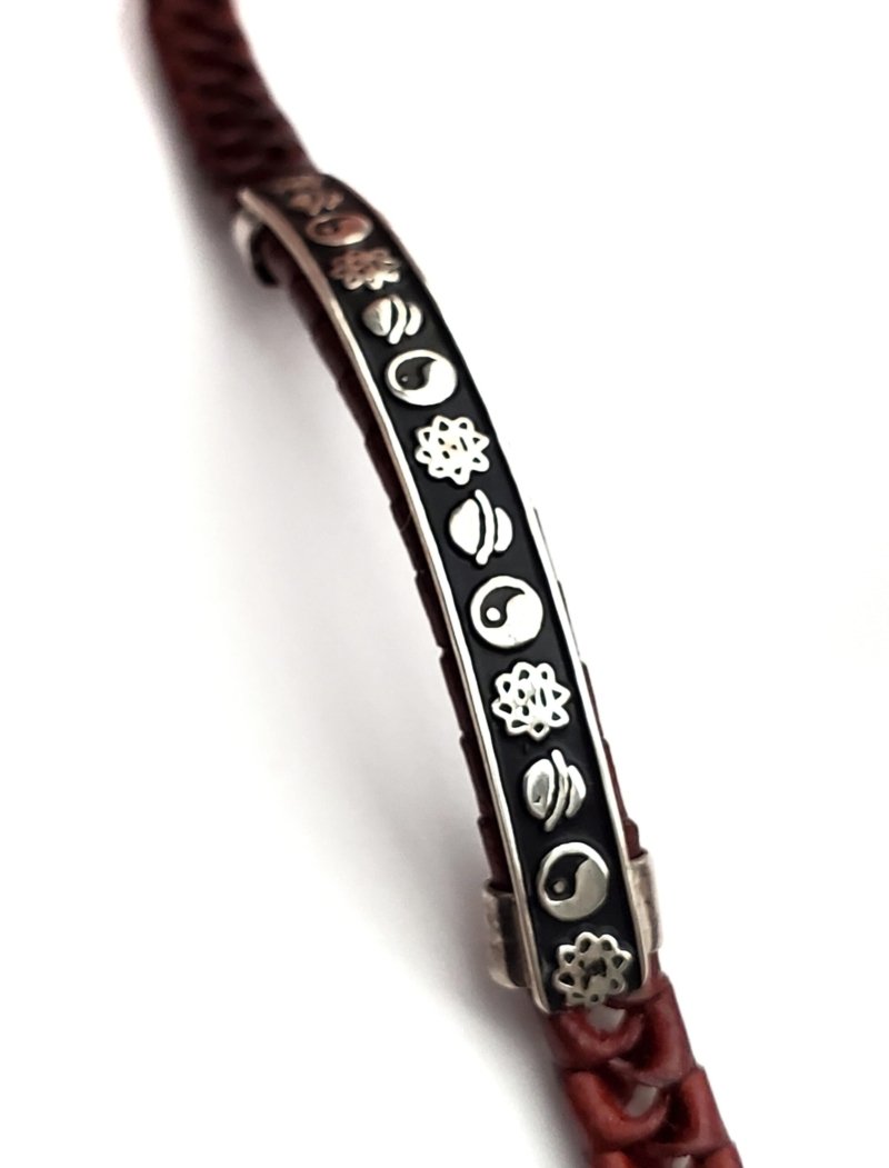 Unisex .925 Mexican Sterling Silver Bracelet with Authentic Leather - Image 6