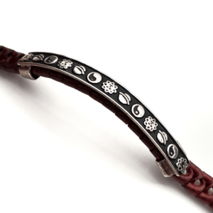 Unisex .925 Mexican Sterling Silver Bracelet with Authentic Leather