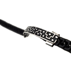 Unisex .925 Mexican Sterling Silver Bracelet with Authentic Leather