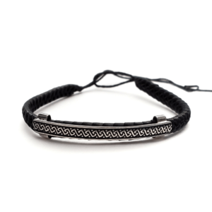 Unisex .925 Mexican Sterling Silver Bracelet with Authentic Leather
