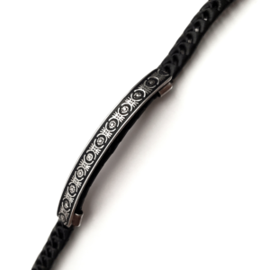 Unisex .925 Mexican Sterling Silver Bracelet with Authentic Leather