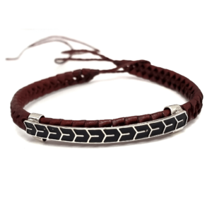 Unisex .925 Mexican Sterling Silver Bracelet with Authentic Leather